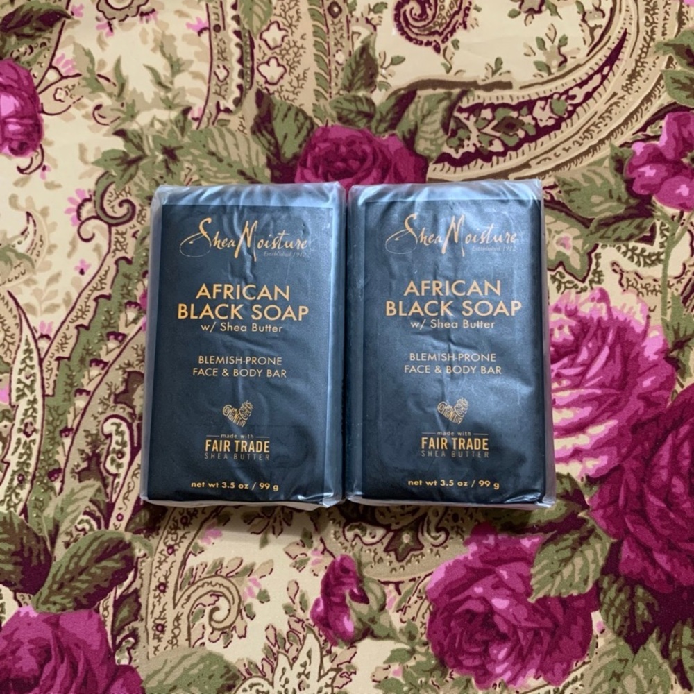x2 Shea Moisture African Black Soap w/ Shea Butter